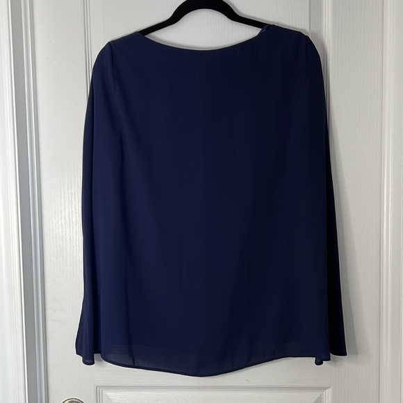 Navy Cape sleeve blouse - Picture 2 of 6